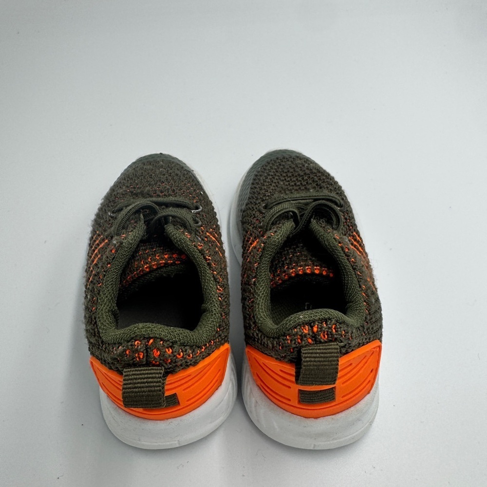 Primark Toddler Size 5 Girls Boys Kids' Olive Green and Orange Sneakers Shoes - Picture 4 of 7
